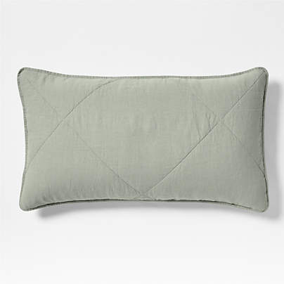 Aire Natural EUROPEAN FLAX ™-Certified Linen Shadow Sage Green King Quilted Bed Pillow Sham