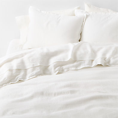 View Aire Natural European Linen Crisp White King Duvet Cover details