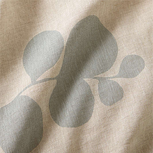 Aire Natural European Linen Mist Blue Botanical Duvet Cover