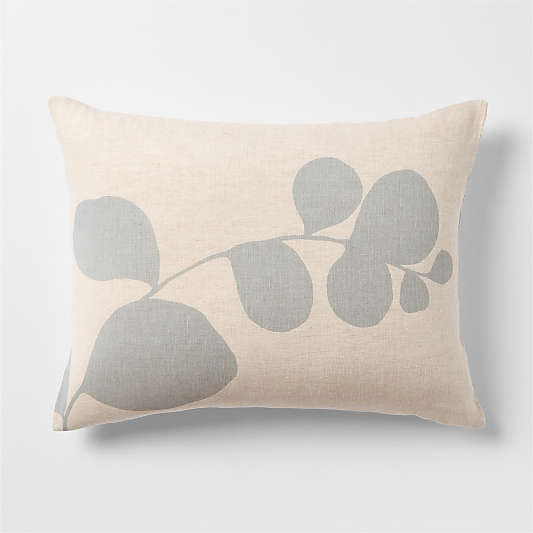 Aire Natural EUROPEAN FLAX ™-Certified Linen Mist Blue Botanical Bed Pillow Sham