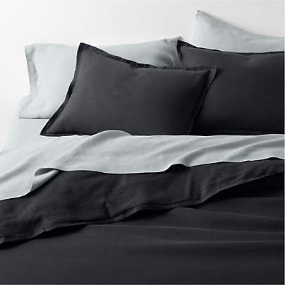 Aire Natural EUROPEAN FLAX ™-Certified Linen Linen Midnight Navy Blue Full/Queen Duvet Cover