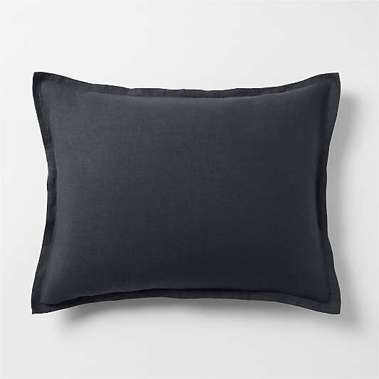 Aire Natural EUROPEAN FLAX â„¢-Certified Linen Midnight Navy Blue Bed Pillow Sham