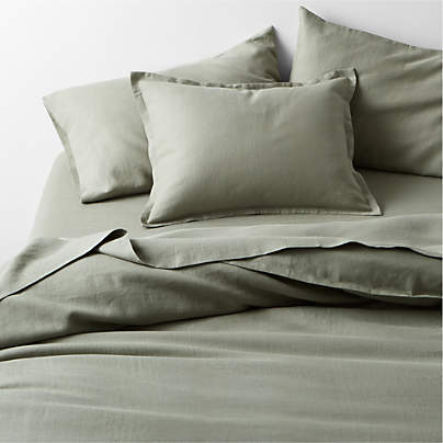 Aire Natural EUROPEAN FLAX ™-Certified Linen Shadow Sage Green King Duvet Cover