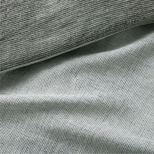 Aire Natural EUROPEAN FLAX ™-Certified Linen Burnt Green Reversible Grid Full/Queen Duvet Cover