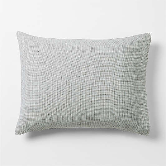 Aire Natural EUROPEAN FLAX â„¢-Certified Linen Burnt Green Reversible Grid Bed Pillow Sham