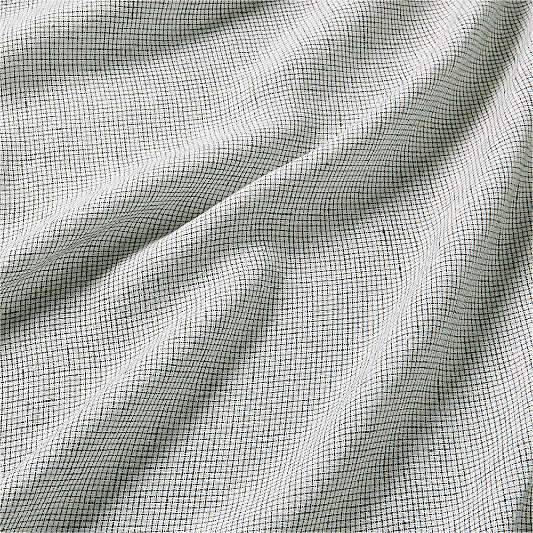 Aire Natural European Linen Burnt Green Grid Bed Sheet Set