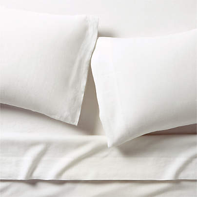 Aire Natural EUROPEAN FLAX ™-Certified Linen Crisp White King Bed Sheet Set