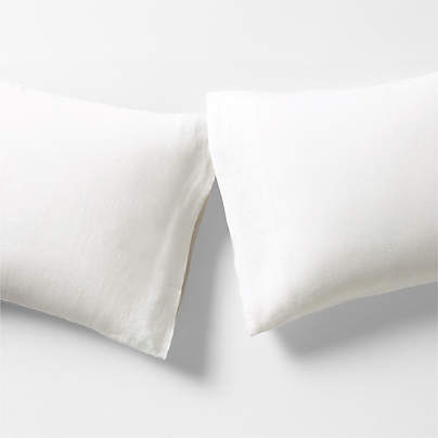Aire Natural EUROPEAN FLAX ™-Certified Linen Crisp White King Pillowcases, Set of 2