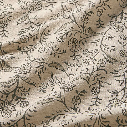 Aire Natural EUROPEAN FLAX ™-Certified Linen Ditsy Floral Natural Beige Full Bed Sheet Set