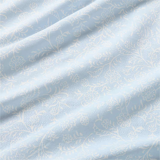 Aire Natural EUROPEAN FLAX ™-Certified Linen Ditsy Floral Pale Blue Bed Sheet Set