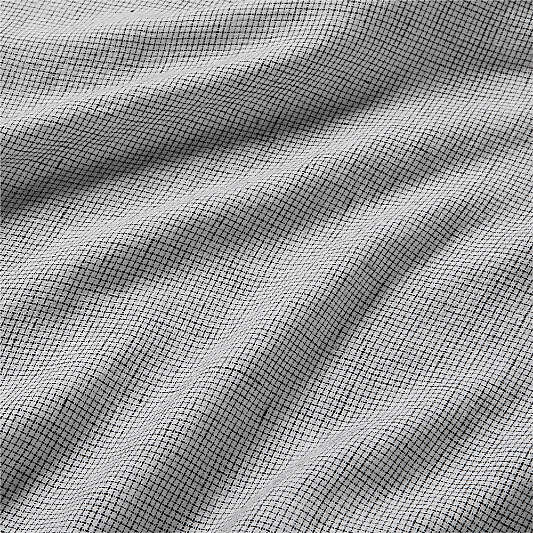 Aire Natural European Linen Midnight Navy Blue Grid Bed Sheet Set