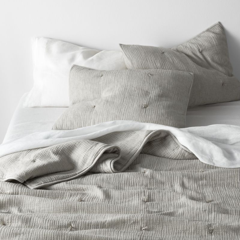 Oversized Quilted Solid Square Pillow Chambray - Threshold™