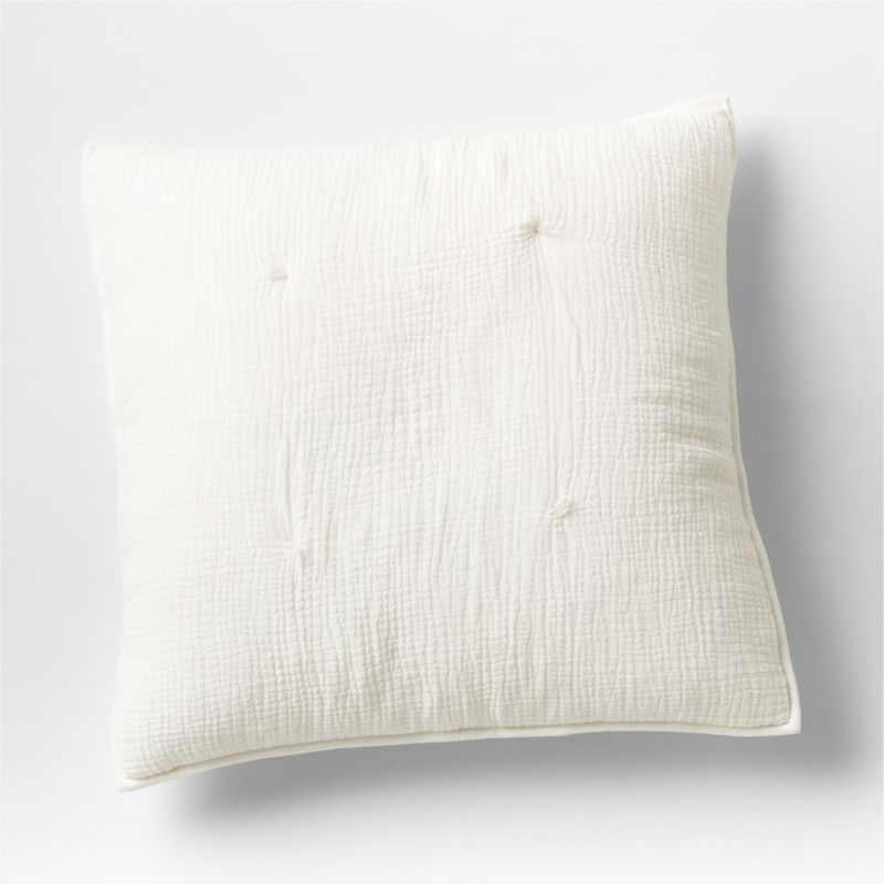 Aire Crinkle Cotton Linen Blend Cream Euro Bed Pillow Sham - image 0 of 14