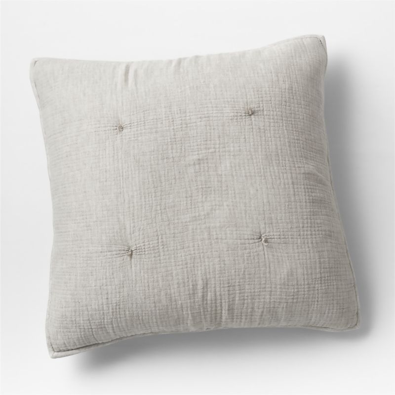 Aire Crinkle Cotton Linen Blend Pebble Grey Euro Bed Pillow Sham - image 0 of 8