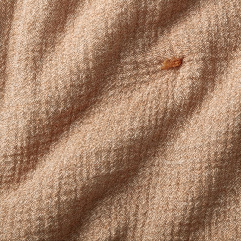 Aire Crinkle Cotton Linen Blend Brulee Brown King Bed Pillow Sham - image 3 of 7