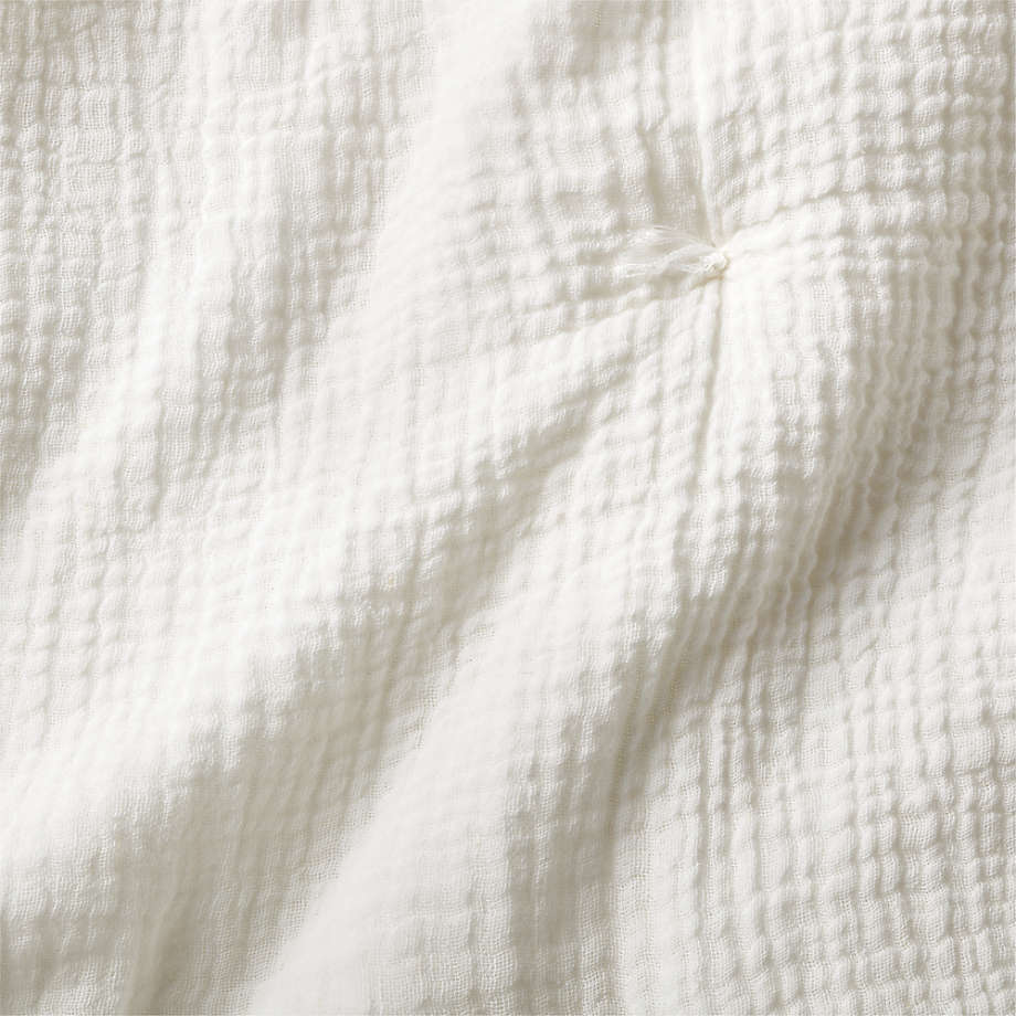 Aire Crinkle Cotton Linen Blend Cotton Cream Full/Queen Comforter