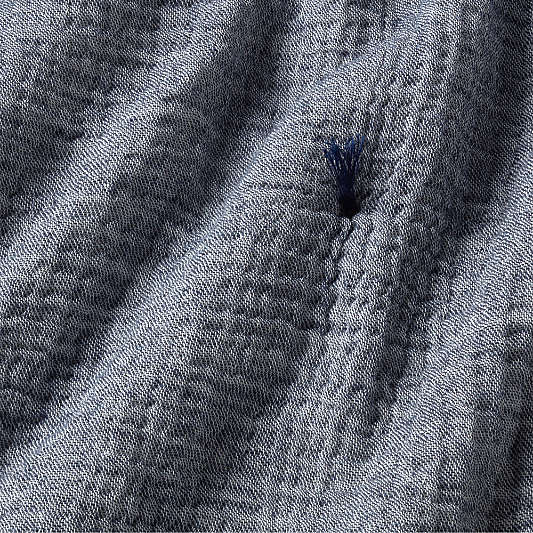 Aire Crinkle Cotton Linen Blend Indigo Standard Bed Pillow Sham
