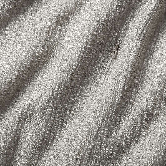Crinkle Cotton Linen Blend Pebble Grey Euro Bed Pillow Sham