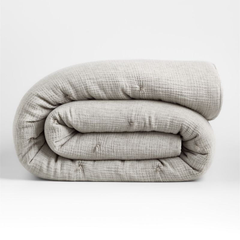 Aire Crinkle Cotton Linen Blend Pebble Grey Euro Bed Pillow Sham - image 5 of 8