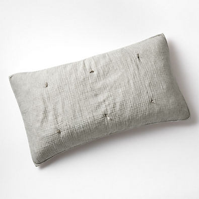 View Crinkle Cotton Linen Blend Pebble Grey King Bed Pillow Sham details