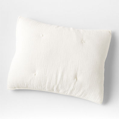 View Aire Crinkle Cotton Linen Blend Cream Standard Bed Pillow Sham details