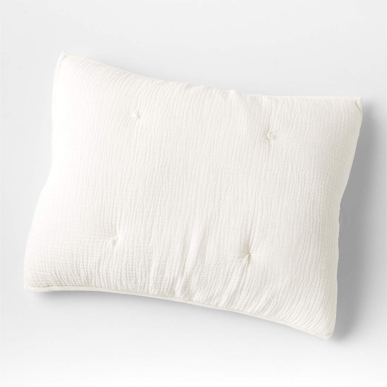 Aire Crinkle Cotton Linen Blend Cotton Cream Standard Pillow Sham.