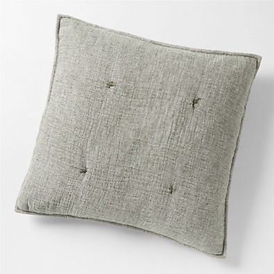 View Aire Crinkle Cotton Linen Blend Burnt Green Euro Bed Pillow Sham details