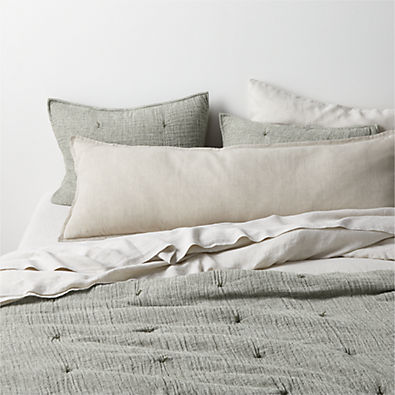 View Crinkle Cotton Linen Blend Burnt Green King Comforter details