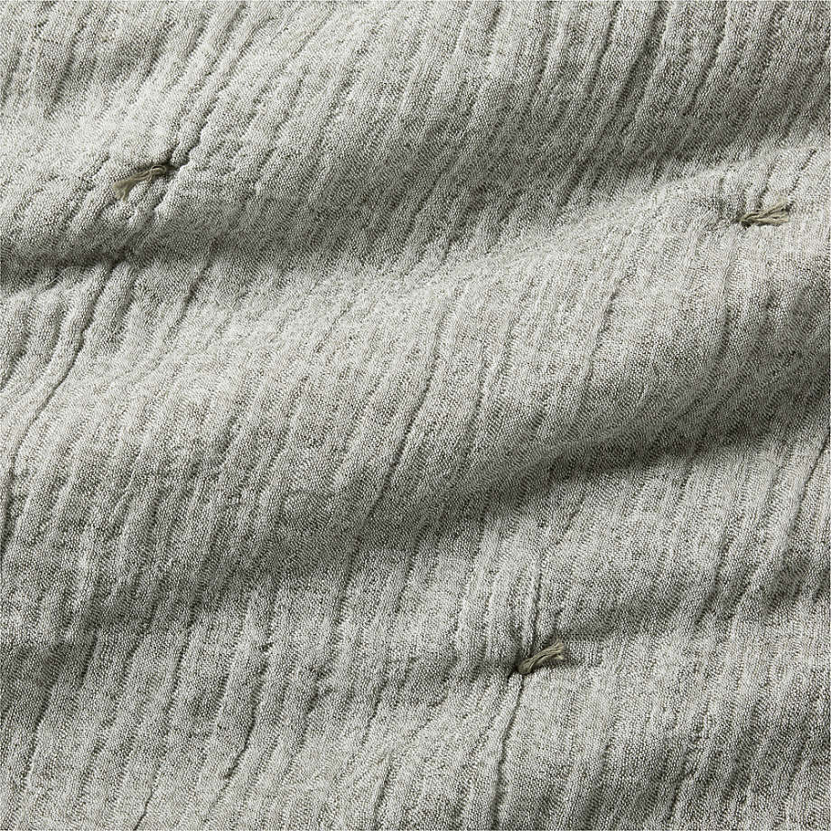 Aire Crinkle Cotton Linen Blend Burnt Green Full/Queen Comforter