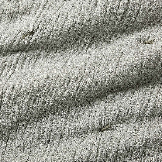 Crinkle Cotton Linen Blend Burnt Green Full/Queen Comforter