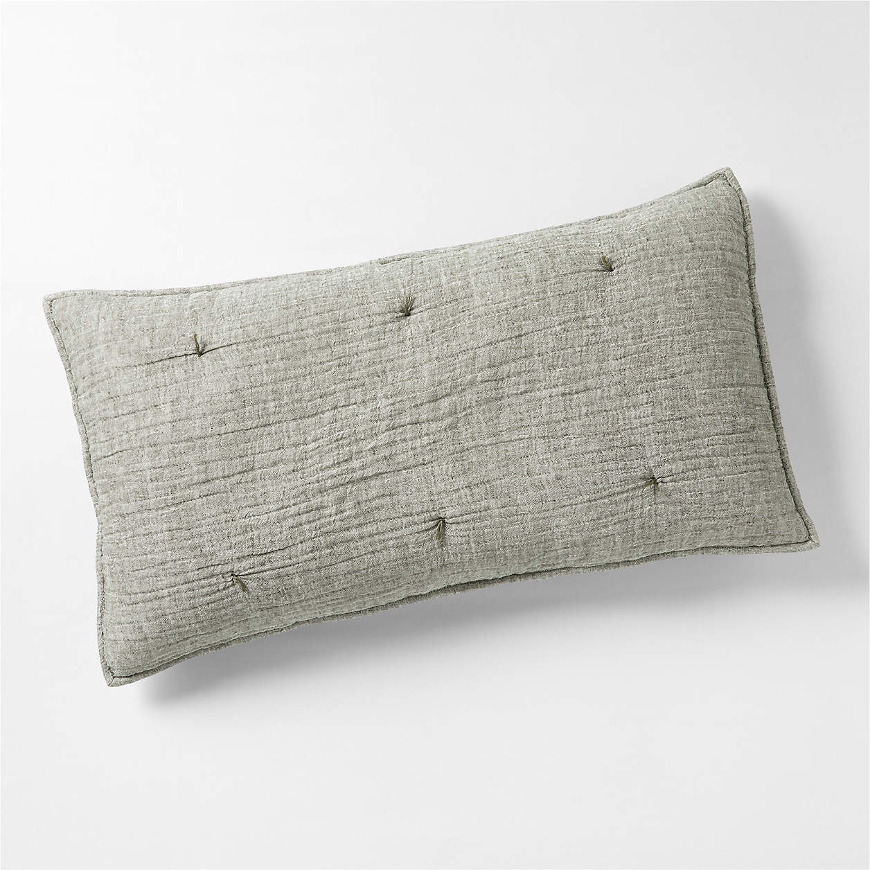 Aire Crinkle Cotton Linen Blend Burnt Green King Bed Pillow Sham