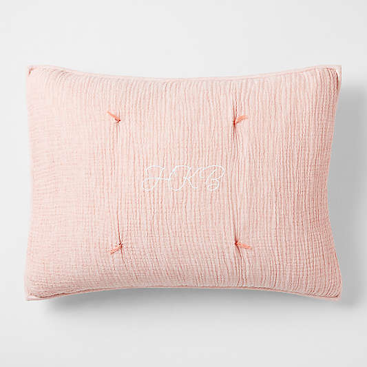 Aire Crinkle Pink Hand-Quilted Organic Cotton Kids Pillow Sham
