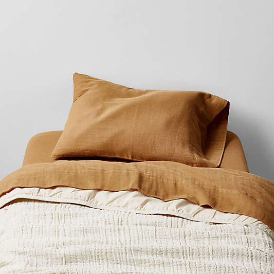 Aire Stone Tan Crinkle Organic Cotton Baby Crib Quilt