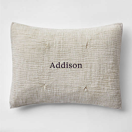 Aire Crinkle Stone Tan Hand-Quilted Kids Pillow Sham