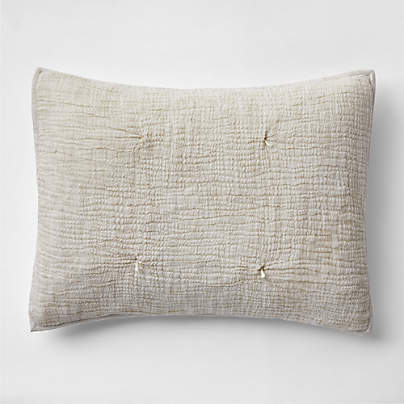 Aire Stone Tan Crinkle Hand-Quilted Kids Pillow Sham