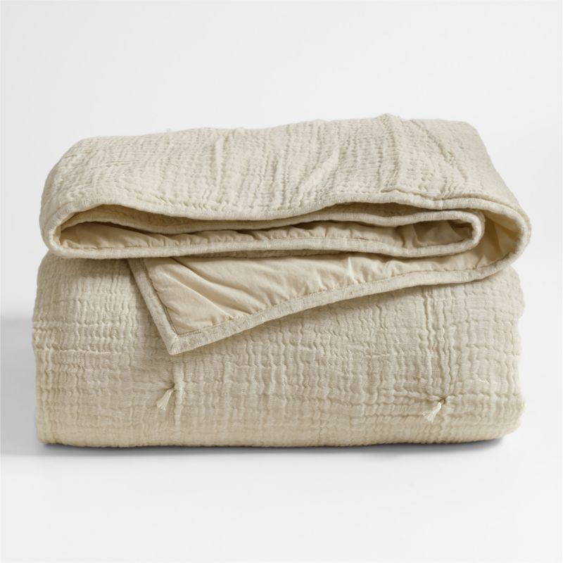 Aire Stone Tan Crinkle Hand-Quilted Kids Full/Queen Comforter - image 9 of 15