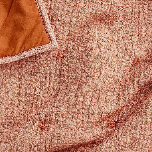 Aire Terracotta Organic Cotton Crinkle Baby Crib Quilt