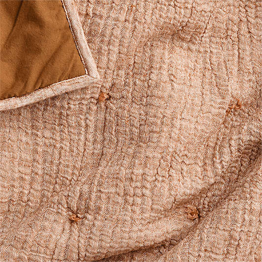 Aire Terracotta Organic Cotton Crinkle Baby Crib Quilt