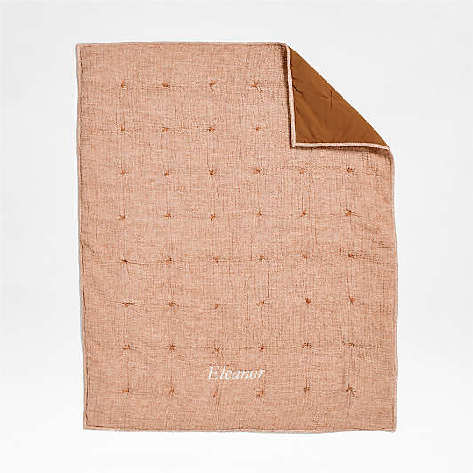 Aire Terracotta 100% Organic Cotton Crinkle Baby Crib Quilt