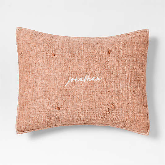 Aire Terracotta Crinkle Organic Cotton Kids Pillow Sham