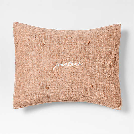 Aire Crinkle Terracotta Organic Cotton Kids Pillow Sham