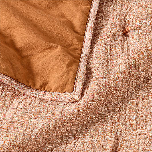 Aire Terracotta Crinkle Organic Cotton Kids Twin Quilt