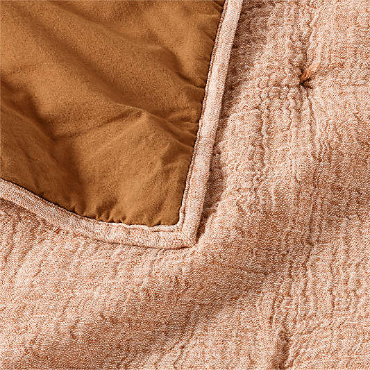 Aire Terracotta Crinkle Organic Cotton Kids Twin Quilt