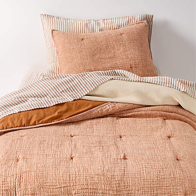Aire Terracotta Crinkle Organic Cotton Kids Twin Quilt