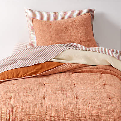 Aire Terracotta Crinkle Organic Cotton Kids Full/Queen Quilt