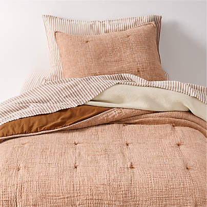 Aire Terracotta Crinkle 100% Organic Cotton Kids Full/Queen Quilt