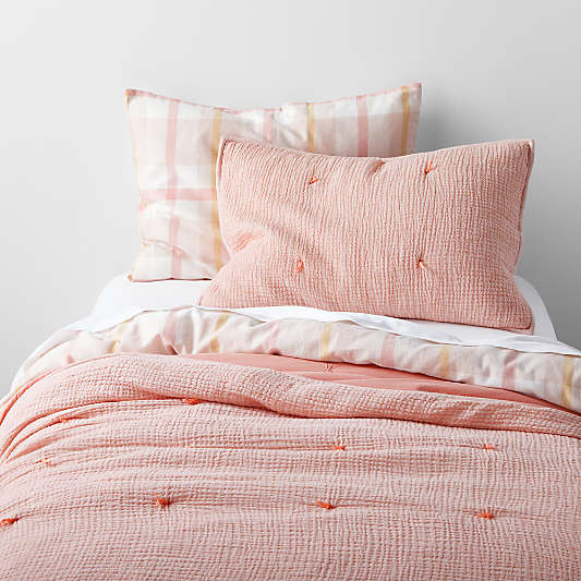 Aire Kids Crinkle Pink Twin Hand-Quilted Comforter