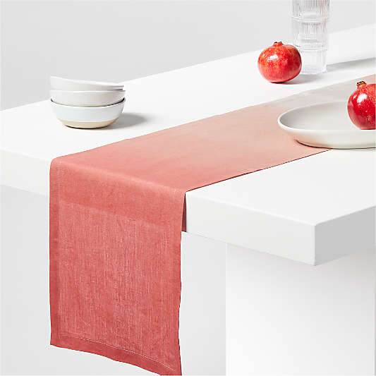 Airli Dip-Dye Rust Linen Table Runner 90"