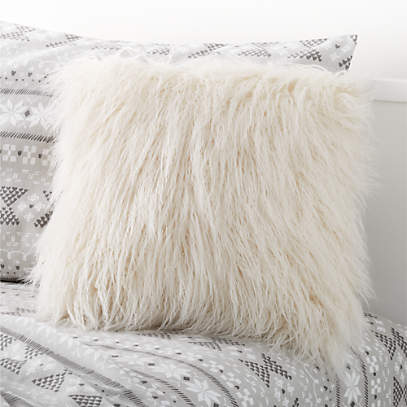 mongolian fur throw pillows