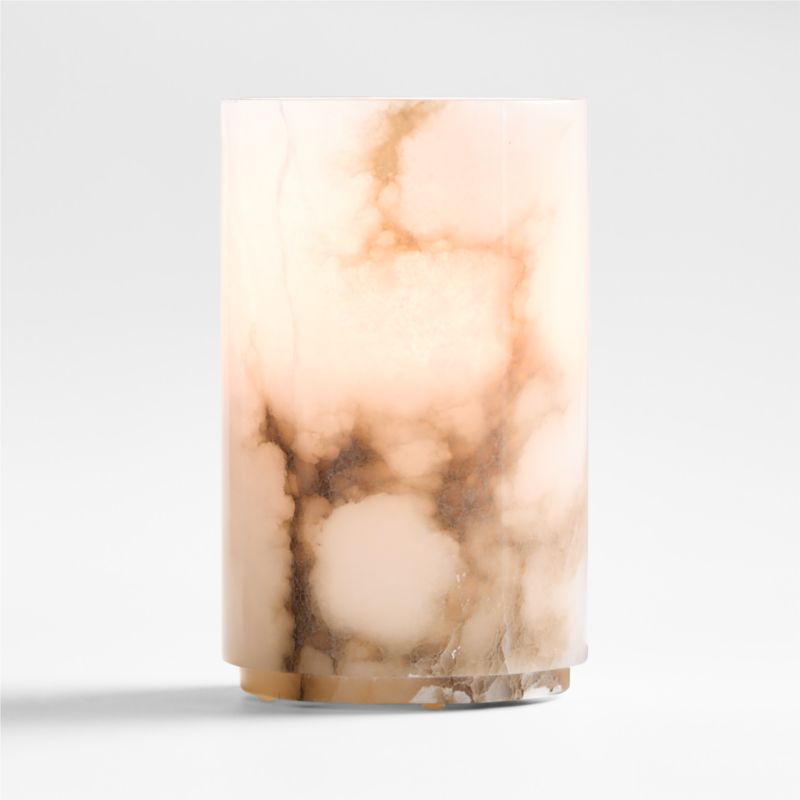 Large Alabaster Hurricane Pillar Candle Holder - image 6 of 8